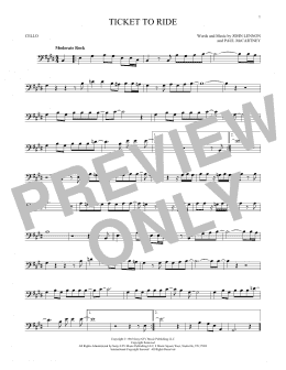 page one of Ticket To Ride (Cello Solo)