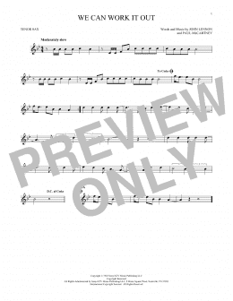 page one of We Can Work It Out (Tenor Sax Solo)