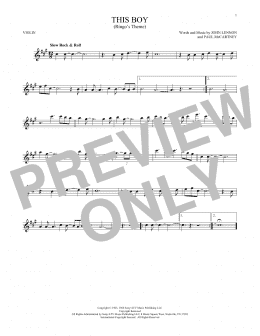 page one of This Boy (Ringo's Theme) (Violin Solo)