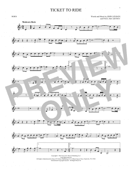 page one of Ticket To Ride (French Horn Solo)