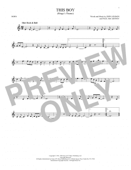 page one of This Boy (Ringo's Theme) (French Horn Solo)