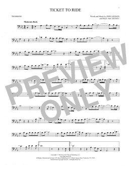 page one of Ticket To Ride (Trombone Solo)