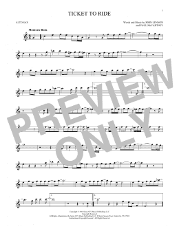 page one of Ticket To Ride (Alto Sax Solo)