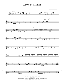 page one of A Day In The Life (Oboe Solo)