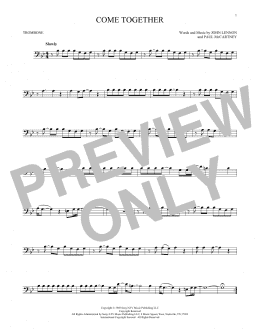 page one of Come Together (Trombone Solo)