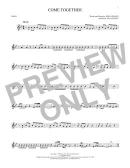 page one of Come Together (French Horn Solo)