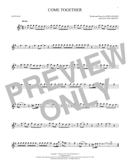 page one of Come Together (Alto Sax Solo)