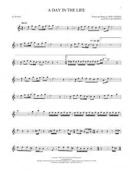 page one of A Day In The Life (Alto Sax Solo)