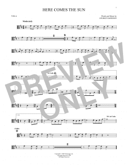 page one of Here Comes The Sun (Viola Solo)
