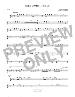 page one of Here Comes The Sun (Flute Solo)