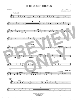 page one of Here Comes The Sun (Clarinet Solo)