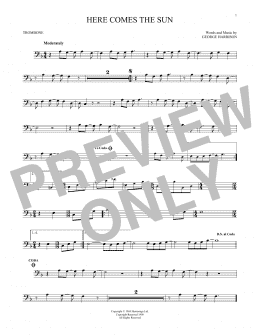 page one of Here Comes The Sun (Trombone Solo)
