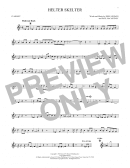page one of Helter Skelter (Clarinet Solo)