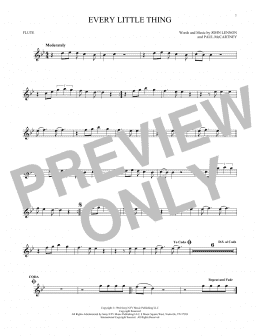 page one of Every Little Thing (Flute Solo)