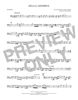 page one of Hello, Goodbye (Trombone Solo)