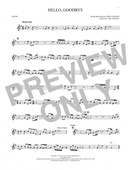 page one of Hello, Goodbye (Violin Solo)
