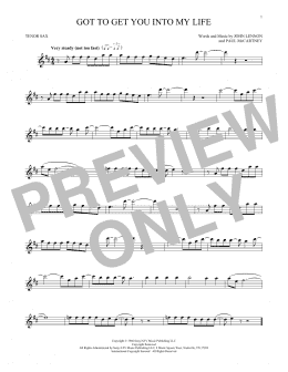 page one of Got To Get You Into My Life (Tenor Sax Solo)