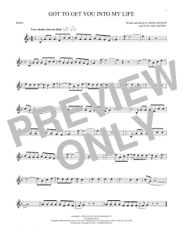 page one of Got To Get You Into My Life (French Horn Solo)