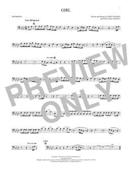 page one of Girl (Trombone Solo)