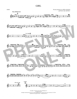 page one of Girl (French Horn Solo)