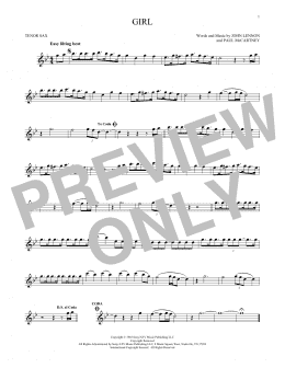page one of Girl (Tenor Sax Solo)