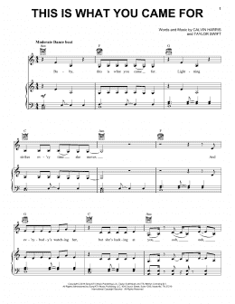 page one of This Is What You Came For (feat. Rihanna) (Piano, Vocal & Guitar Chords (Right-Hand Melody))
