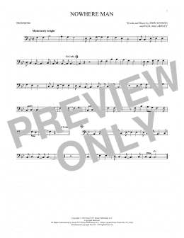 page one of Nowhere Man (Trombone Solo)