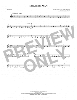 page one of Nowhere Man (Trumpet Solo)