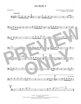 page one of No Reply (Trombone Solo)