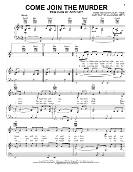 page one of Come Join The Murder (Piano, Vocal & Guitar Chords (Right-Hand Melody))