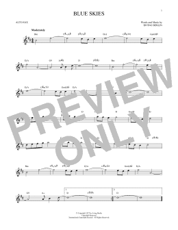 page one of Blue Skies (Alto Sax Solo)
