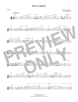 page one of Blue Skies (Flute Solo)