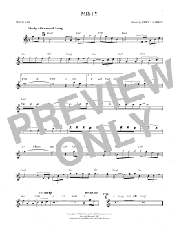 page one of Misty (Tenor Sax Solo)