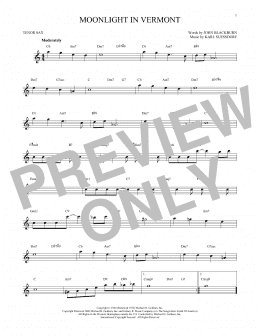 page one of Moonlight In Vermont (Tenor Sax Solo)