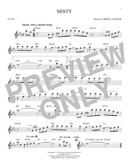 page one of Misty (Flute Solo)
