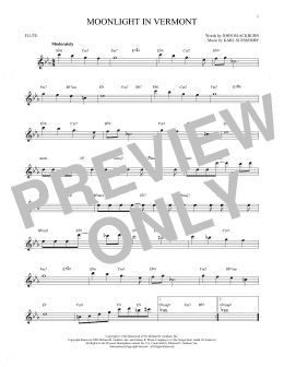 page one of Moonlight In Vermont (Flute Solo)