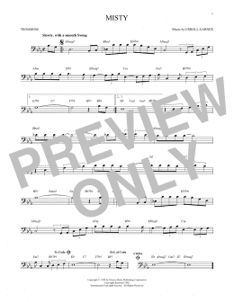 page one of Misty (Trombone Solo)