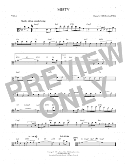 page one of Misty (Viola Solo)