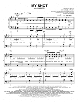 page one of My Shot (from Hamilton) (Easy Piano)