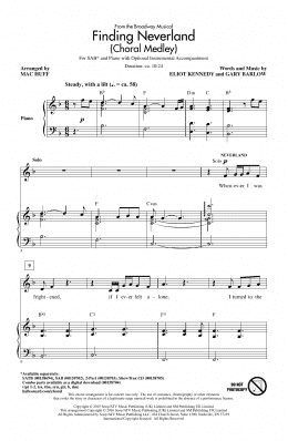 page one of Finding Neverland (Choral Medley) (SAB Choir)