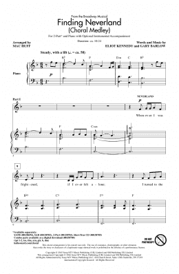page one of Finding Neverland (Choral Medley) (2-Part Choir)