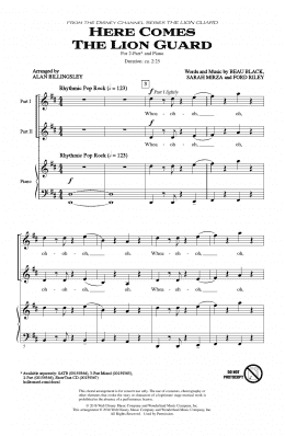 page one of Here Comes The Lion Guard (2-Part Choir)