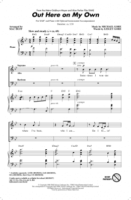page one of Out Here On My Own (from Fame) (arr. Mac Huff) (SAB Choir)