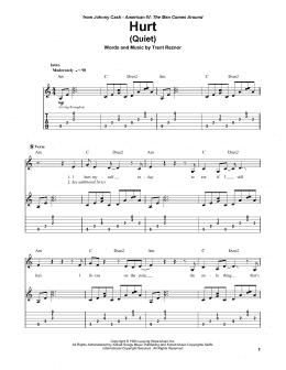 page one of Hurt (Quiet) (Guitar Tab (Single Guitar))