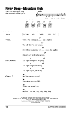 page one of River Deep, Mountain High (Guitar Chords/Lyrics)