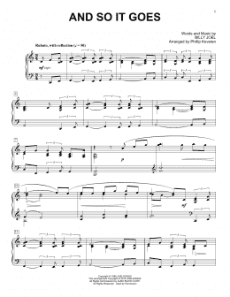 page one of And So It Goes [Classical version] (arr. Phillip Keveren) (Piano Solo)