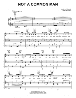 page one of Not A Common Man (Piano, Vocal & Guitar Chords (Right-Hand Melody))