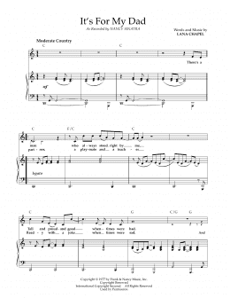 page one of It's For My Dad (Piano & Vocal)
