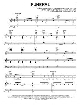 page one of Funeral (Piano, Vocal & Guitar Chords (Right-Hand Melody))