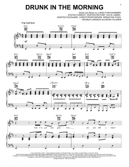 page one of Drunk In The Morning (Piano, Vocal & Guitar Chords (Right-Hand Melody))